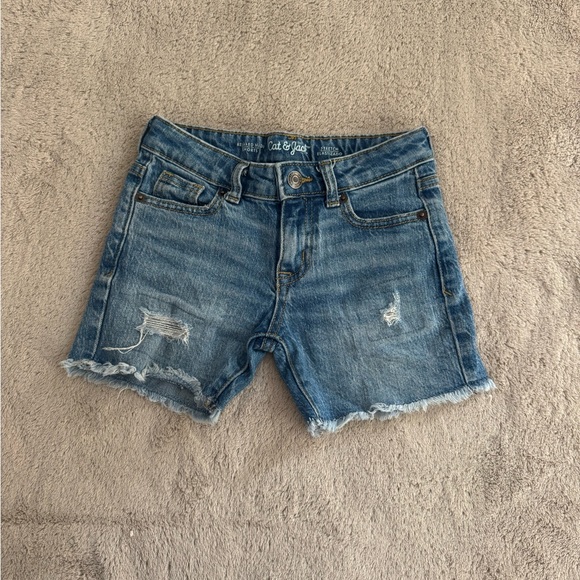 Cat & Jack Girls Denim Shorts 4/5 - Picture 1 of 5